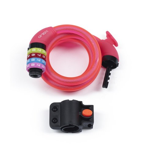 Xolid Kabelslot - Cijferslot - 4 Cijferig - Ø 12 mm - 120 cm - Roze Xolid Kabelslot - Cijferslot - 4 Cijferig - Ø 12 mm - 120 cm - Roze