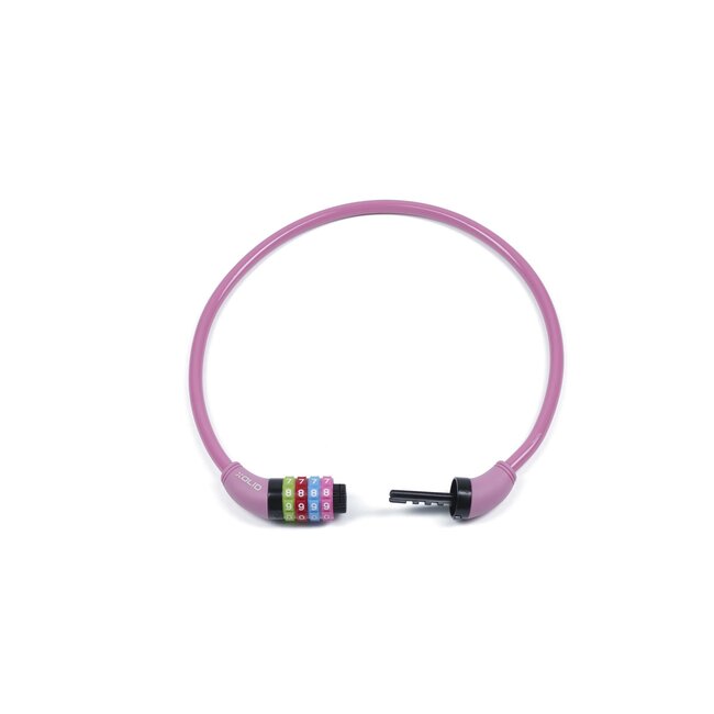 Xolid Cijferslot met dikke staalkabel - 4-cijferig - 65 cm - roze