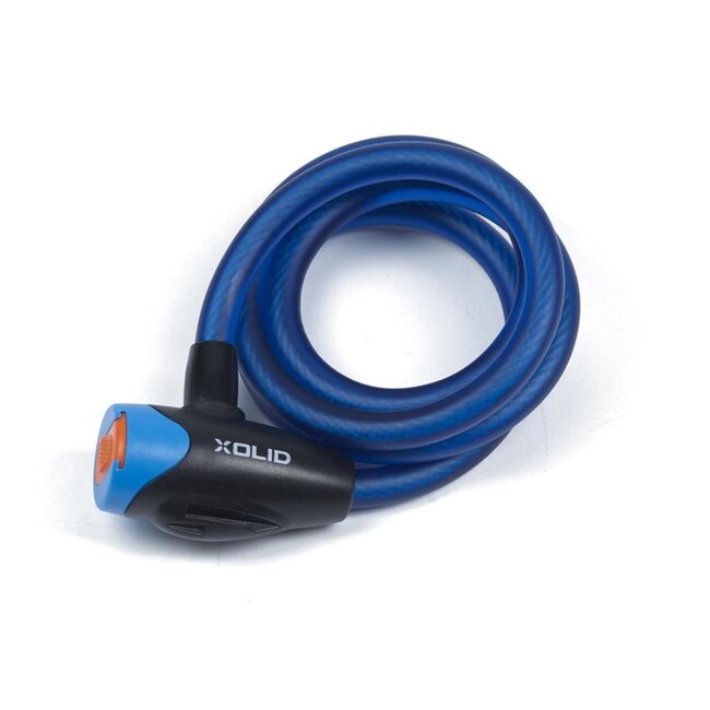 Xolid Kabelslot - Flexibel en Slagvast - 12 mm x 120 cm - Blauw - Inclusief 3 Sleutels