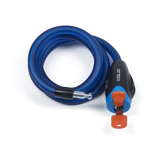 Xolid Kabelslot - Flexibel en Slagvast - 12 mm x 120 cm - Blauw - Inclusief 3 Sleutels