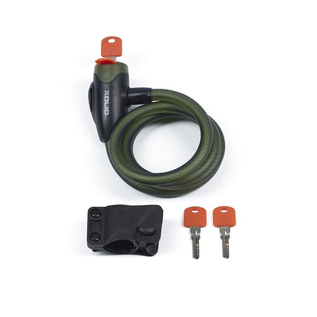 Xolid Kabelslot - Flexibel - Kunststof ommanteling - Spatwaterdicht - 120 cm - Groen - Inclusief 3 sleutels