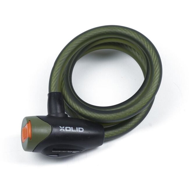 Xolid Kabelslot - Flexibel - Kunststof ommanteling - Spatwaterdicht - 120 cm - Groen - Inclusief 3 sleutels