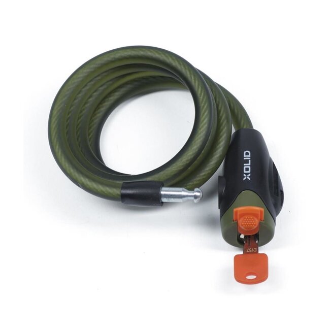 Xolid Kabelslot - Flexibel - Kunststof ommanteling - Spatwaterdicht - 120 cm - Groen - Inclusief 3 sleutels