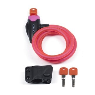 Xolid Kabelslot - Flexibel en Slagvast - 120 cm - Roze - Inclusief 3 Sleutels