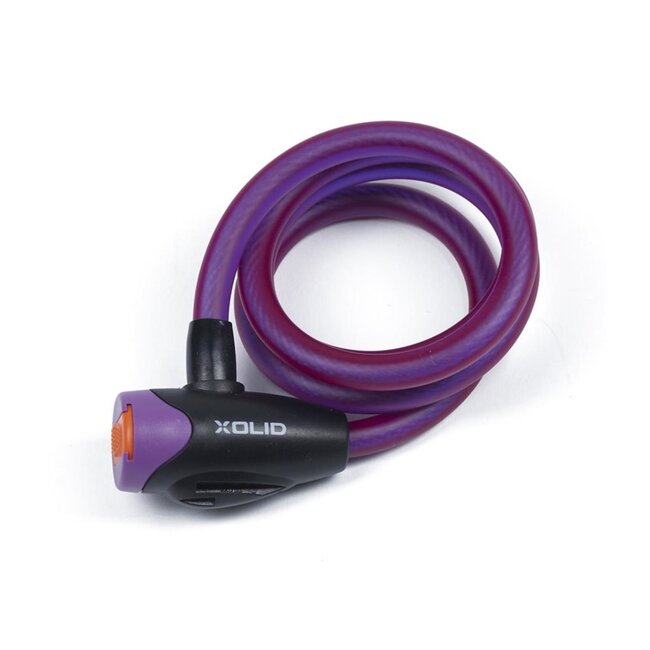 Xolid Kabelslot - spatwaterdicht - slagvast - 12 mm x 120 cm - paars - inclusief 3 sleutels