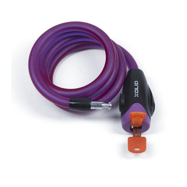 Xolid Kabelslot - spatwaterdicht - slagvast - 12 mm x 120 cm - paars - inclusief 3 sleutels