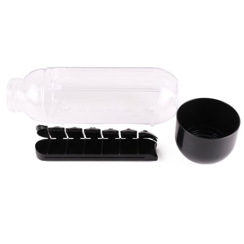Benson Waterfles 600 ml met Pillendoos - 7 Vaks Benson Waterfles 600 ml met Pillendoos - 7 Vaks