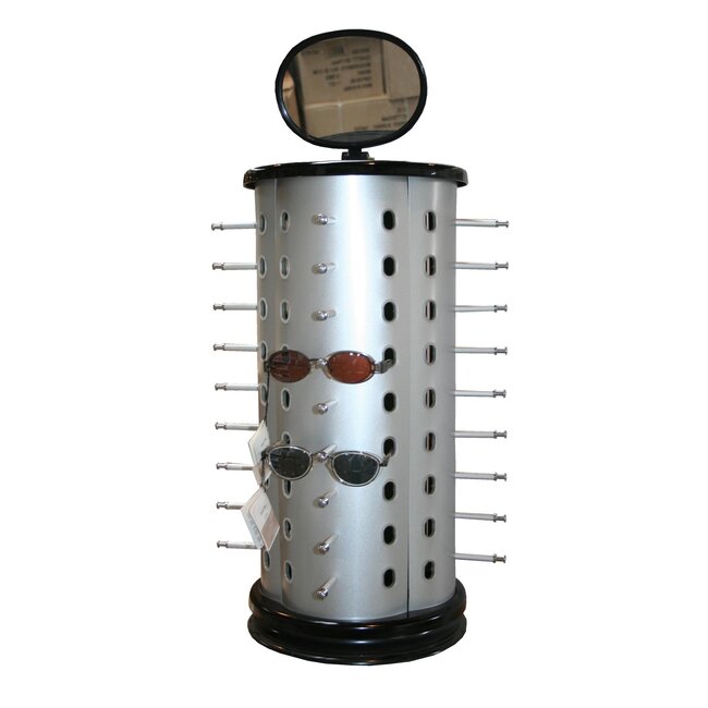 Benson Zilveren brillenstandaard - ruimte voor 36 brillen - stijlvol en duurzaam