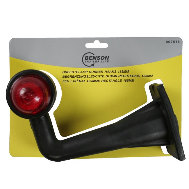 Benson Haakse breedtelamp - buigbare rubberen arm - 185 mm - rood/wit