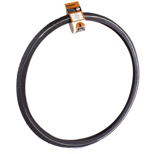 Benson Buitenband 26 inch x 1 3/8 - Zwart met Witte Lijn Benson Buitenband 26 inch x 1 3/8 - Zwart met Witte Lijn