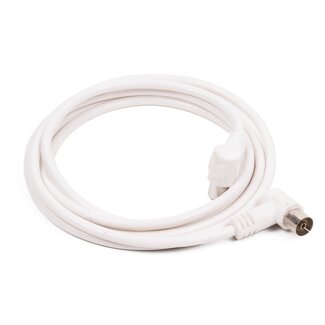 Benson Coax kabel - haakse stekkers - flexibel - 1.5 meter - wit