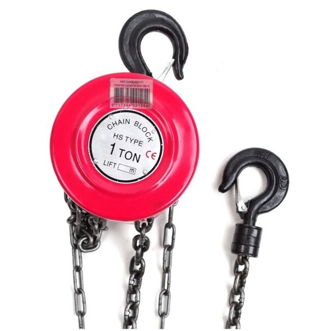 Benson Kettingtakel - 1000 kg - 2,5 meter hefhoogte - robuuste ketting