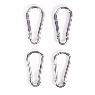 Benson Set karabijnhaken - Ø 10 x 100 mm - zilver - 4 stuks