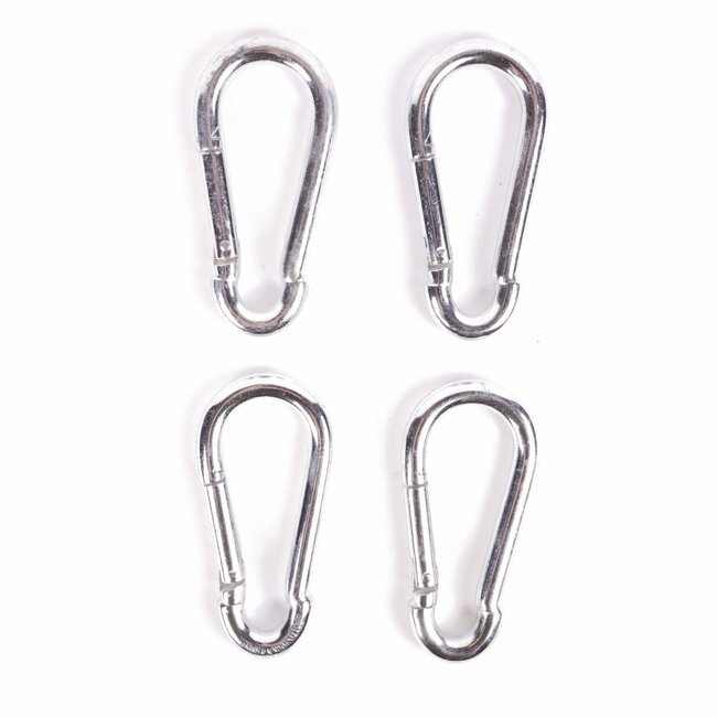 Benson Set karabijnhaken - Ø 10 x 100 mm - zilver - 4 stuks
