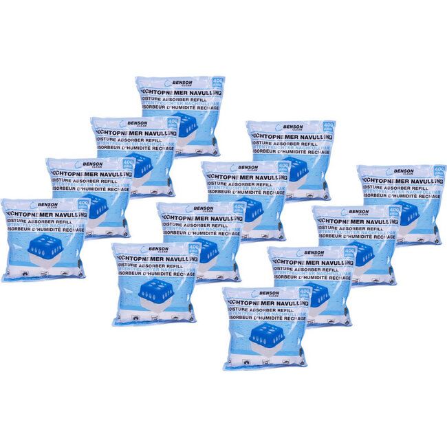 Benson Vochtopnemer navulling - 400 gram - 12 stuks - langdurige werking
