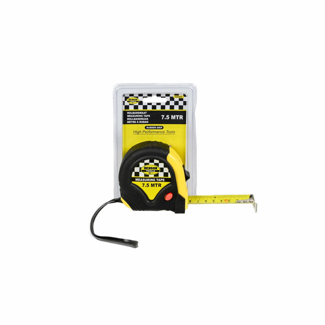 Benson Rolmaat - Meetlint Rubber - 7.5 meter - 25 mm - Lichtgewicht - Manueel vergrendelsysteem