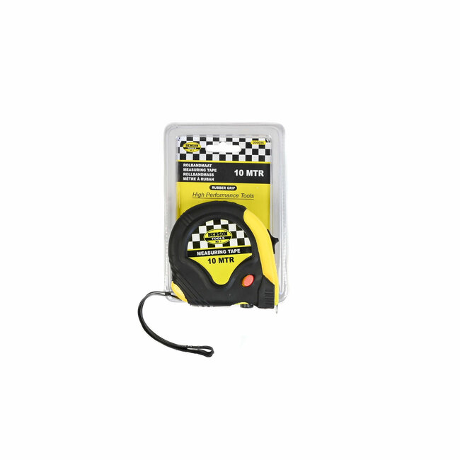 Benson Rolmaat - Meetlint Rubber - 10 meter - 25 mm - Lichtgewicht - Manueel vergrendelsysteem