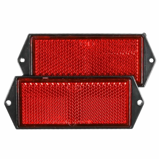 Benson Rechthoekige reflector - 100 x 40 mm - rood - 2 stuks - E-keur
