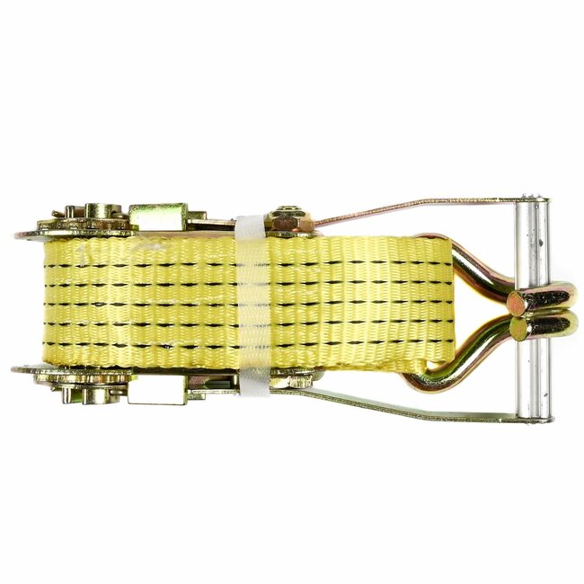Hofftech Spanband met ratel en haak - 0.5 meter - 5 ton - geel