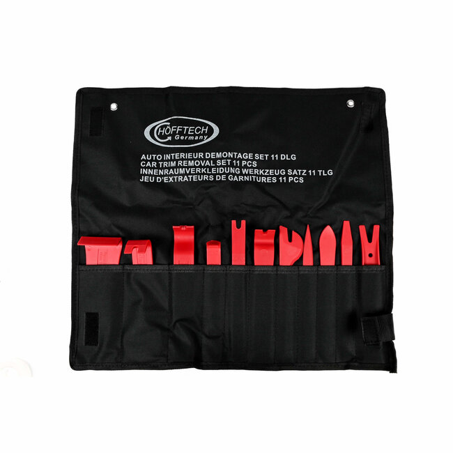 Hofftech Universele auto-interieur demontageset - 11-delig - Inclusief opbergtas - Rood/zwart