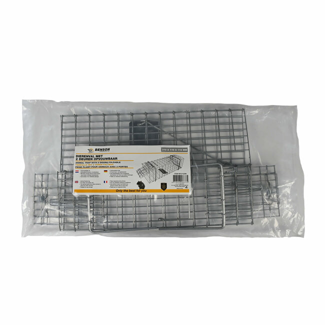 Benson Opvouwbare dierenval met 2 deuren - diervriendelijk - 31 x 11 x 11 cm