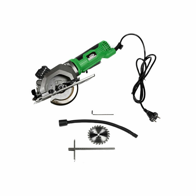 Hofftech Compacte handcirkelzaag - 480 watt - Ø115 mm zaagblad - 220 volt - met stofzuigeraansluiting