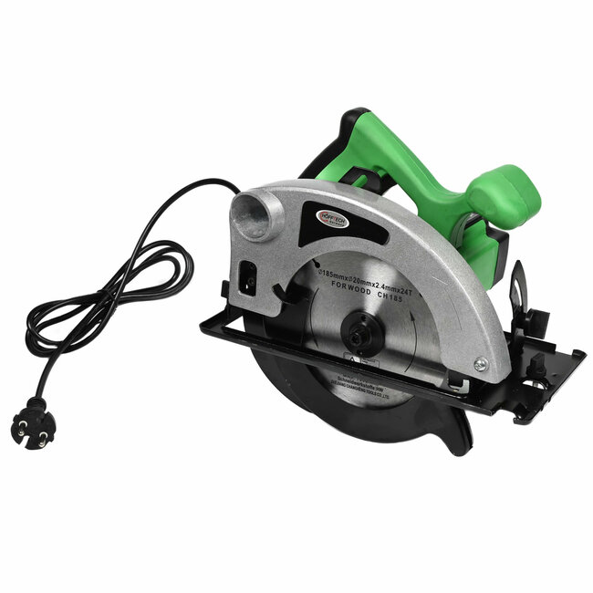 Hofftech Krachtige handcirkelzaag - 1200W - Ø185 mm zaagblad - 220V - met stofzuigeraansluiting