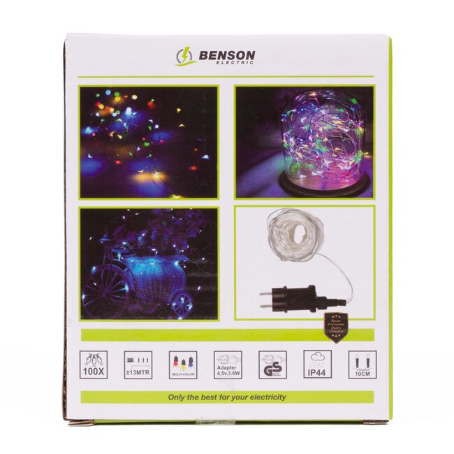 Benson Kleurrijke LED-lichtslang - 100 LED's - 13 meter - IP44 - Voor binnen en buiten