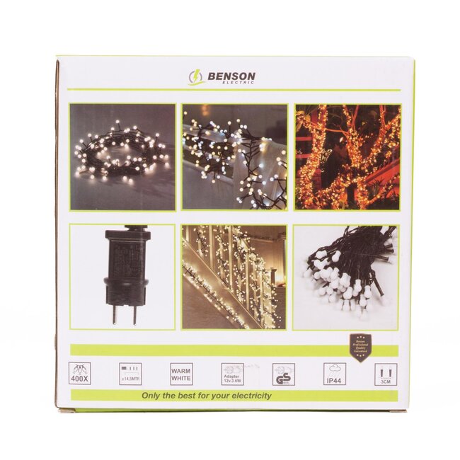Benson Lichtsnoer - Warm Wit - 400 LED - 14,5 meter - Binnen/Buiten - IP44