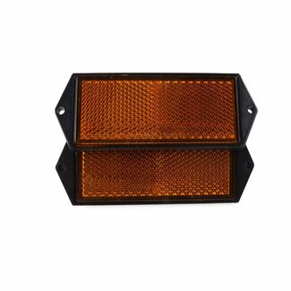Benson Reflector met schroefbevestiging - rechthoekig - oranje - 100 x 40 mm - 2 stuks Benson Reflector met schroefbevestiging - rechthoekig - oranje - 100 x 40 mm - 2 stuks