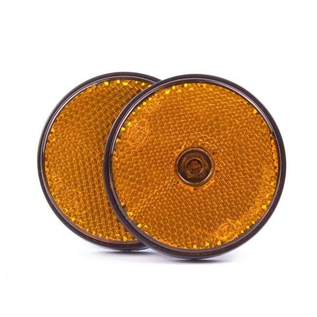 Benson Ronde reflector met schroefbevestiging - 60 mm - oranje - 2 stuks