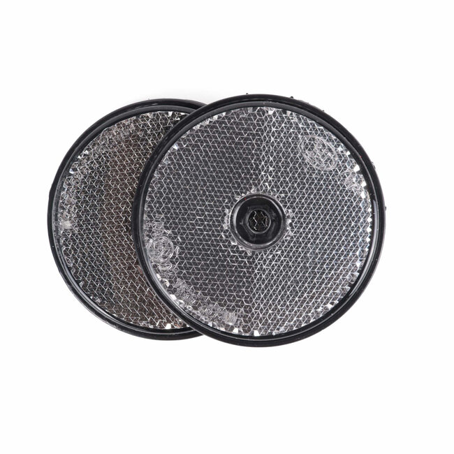 Benson Ronde reflectoren met schroefbevestiging - 60 mm - wit - set van 2 stuks