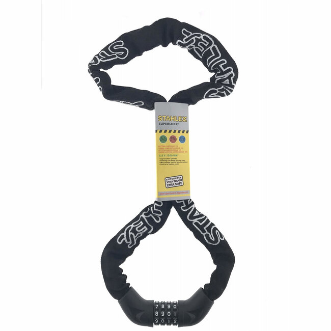 Stahlex Sterk cijferslot - gehard staal - canvas beschermhoes - 120 cm - zwart