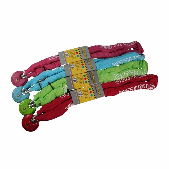 Stahlex Sterk kettingslot - gehard staal - 120 cm - mix kleuren - inclusief 2 sleutels