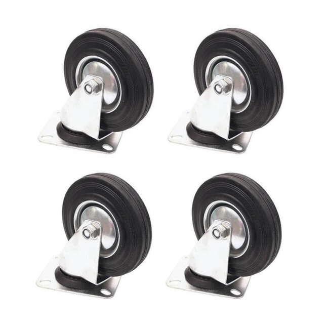 Benson Zwenkwiel set - Ø 75 mm - Belastbaar tot 50 kg - 4 stuks