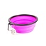 Benson Opvouwbare voer- en drinkbak - siliconen - Ø 19 cm - roze - met karabijnhaak
