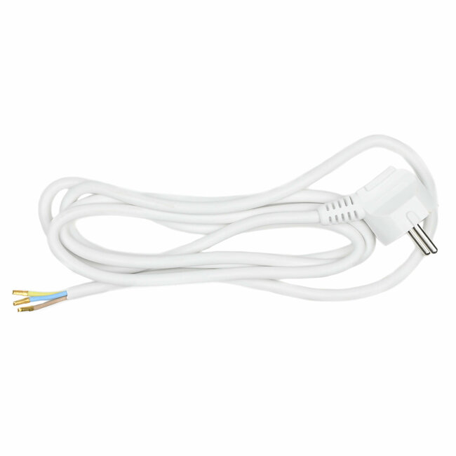 Benson Stroomsnoer met randaarde - 1.8 meter - wit - max. 2500W