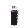 Benson Drinkfles - Glas met Zwarte Hoes - 420 ml Benson Drinkfles - Glas met Zwarte Hoes - 420 ml