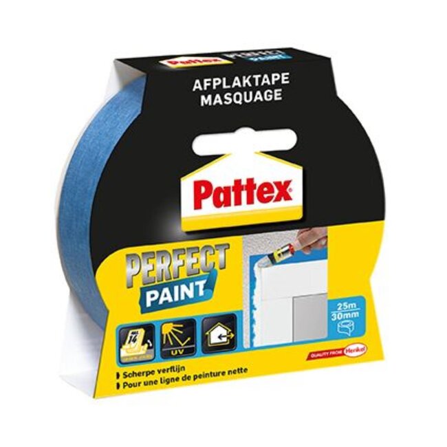 Pattex Afplaktape - Sterke hechting - 30 mm x 25 meter - Blauw - UV-bestendig