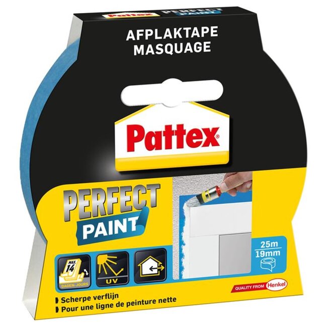Pattex Afplaktape - Sterke hechting - UV-bestendig - 19 mm x 25 meter - Blauw