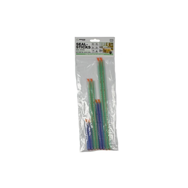 Benson Hersluitbare sealsticks - luchtdicht - 8 stuks - 4 maten - groen/blauw