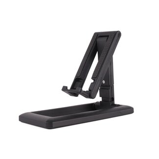 Benson Verstelbare telefoon- en tablethouder - compact - opvouwbaar - met opbergetui - zwart - 7 x 14 x 5 cm