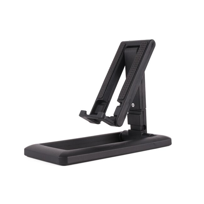 Benson Verstelbare telefoon- en tablethouder - compact - opvouwbaar - met opbergetui - zwart - 7 x 14 x 5 cm