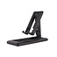 Benson Verstelbare telefoon- en tablethouder - compact - opvouwbaar - met opbergetui - zwart - 7 x 14 x 5 cm
