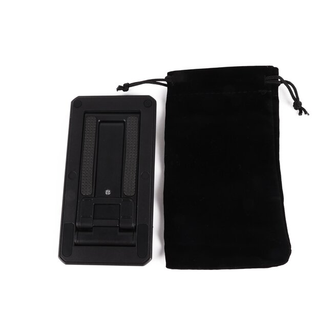 Benson Verstelbare telefoon- en tablethouder - compact - opvouwbaar - met opbergetui - zwart - 7 x 14 x 5 cm