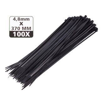 Hofftech Kabelbinders - UV-bestendig - 370 mm - Zwart - 100 stuks