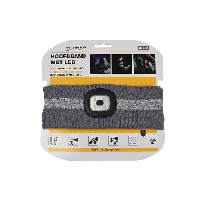 Benson Warme hoofdband met LED-verlichting - Veilig en stijlvol - One size - Mix kleuren