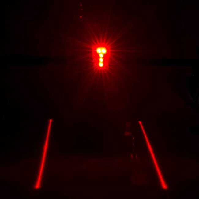 Benson Fietsachterlicht - 5 LED - Laserstralen - 2 Functies - Spatwaterdicht
