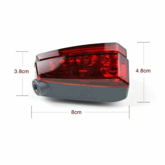 Benson Fietsachterlicht - 5 LED - Laserstralen - 2 Functies - Spatwaterdicht