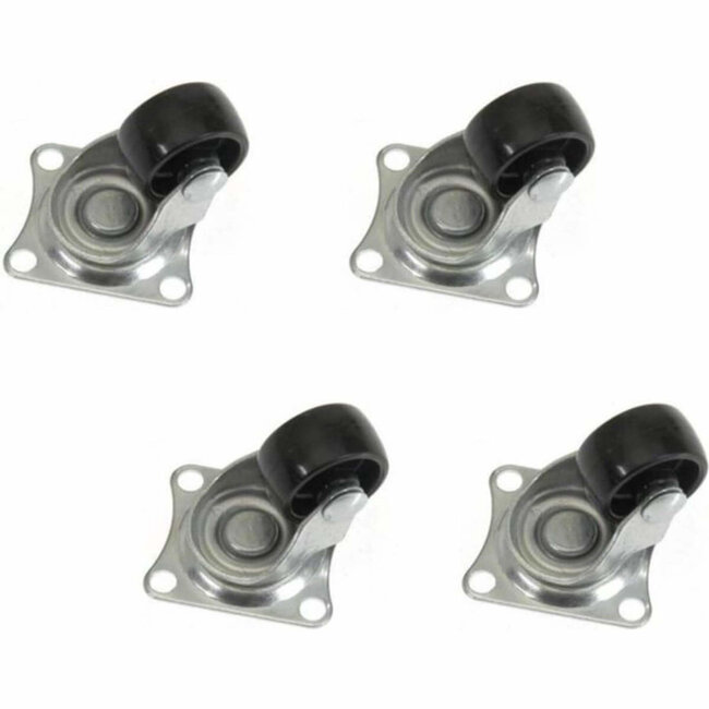 Benson Zwenkwiel set - Ø 32 mm - 20 kg draagvermogen - zwart - 4 stuks